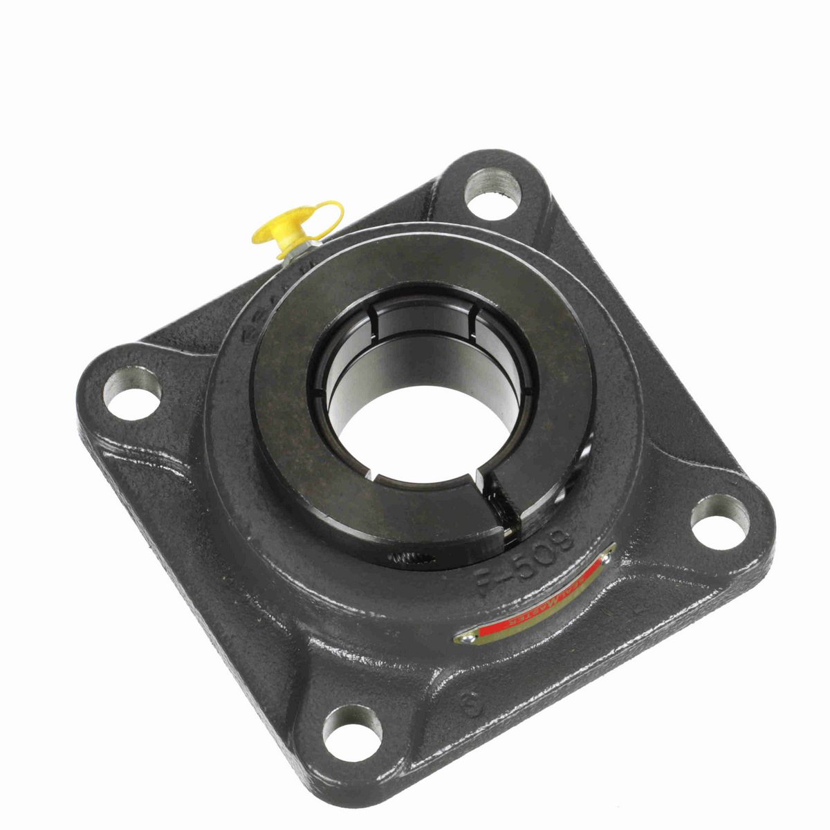 Sealmaster Mounted Cast Iron Four Bolt Flange Ball Bearing - 52100 Bearing Steel, Black Oxided - Concentric Lock - SF-31T