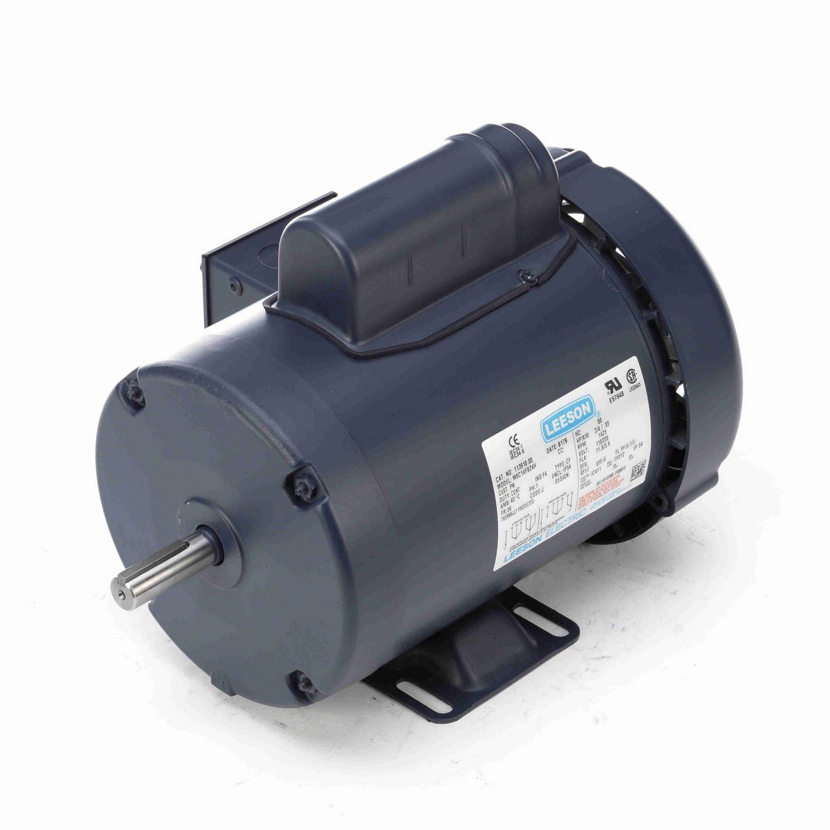 LEESON Special Voltage Motor, 0.75 HP, 1 Ph, 50 Hz, 110/220 V, 1500 RPM, 56 Frame, TEFC - 113910.00