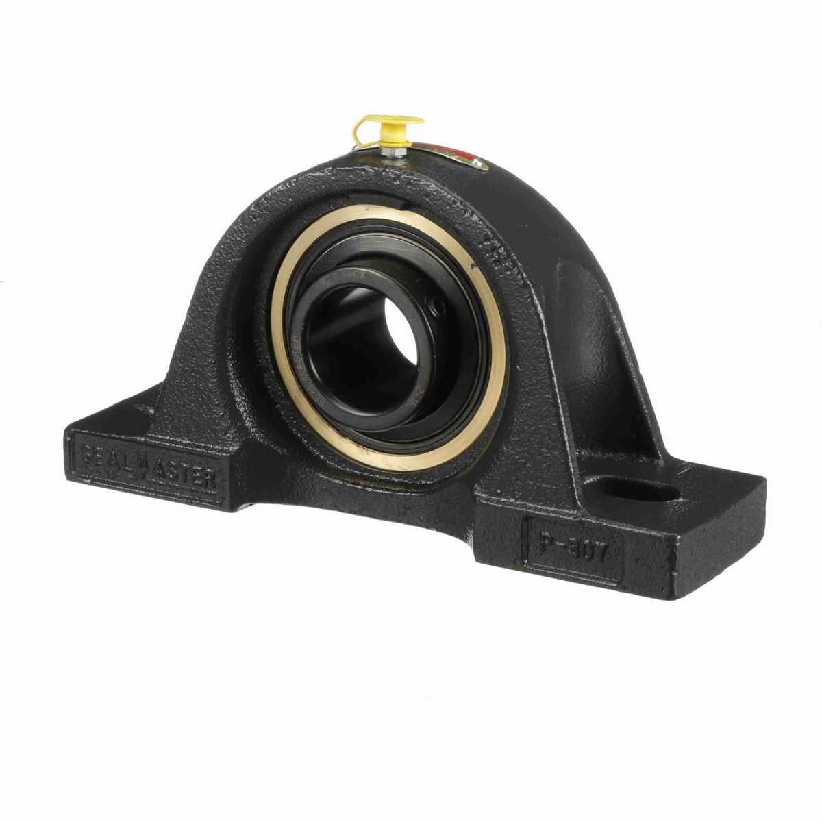 Sealmaster Mounted Cast Iron Two Bolt Pillow Block Ball Bearing - 52100 Bearing Steel, Black Oxided - Setscrew Lock - EMP-24