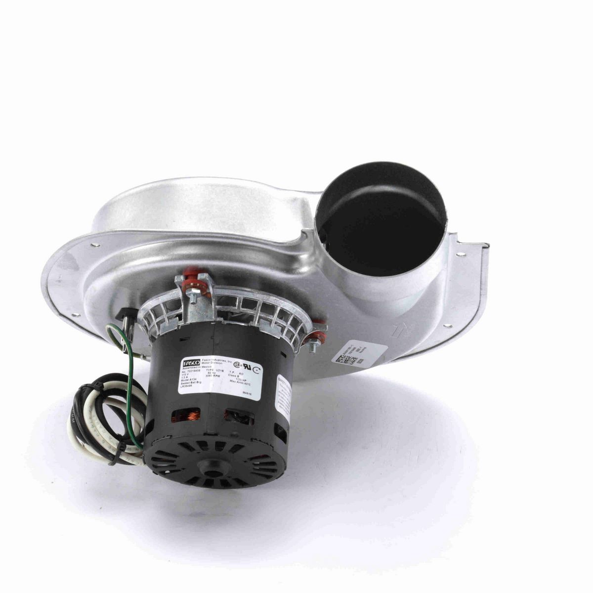 FASCO Round Outlet Shaded Pole OEM Replacement Draft Inducer Blower, 115 Volts, Flange: No - A134