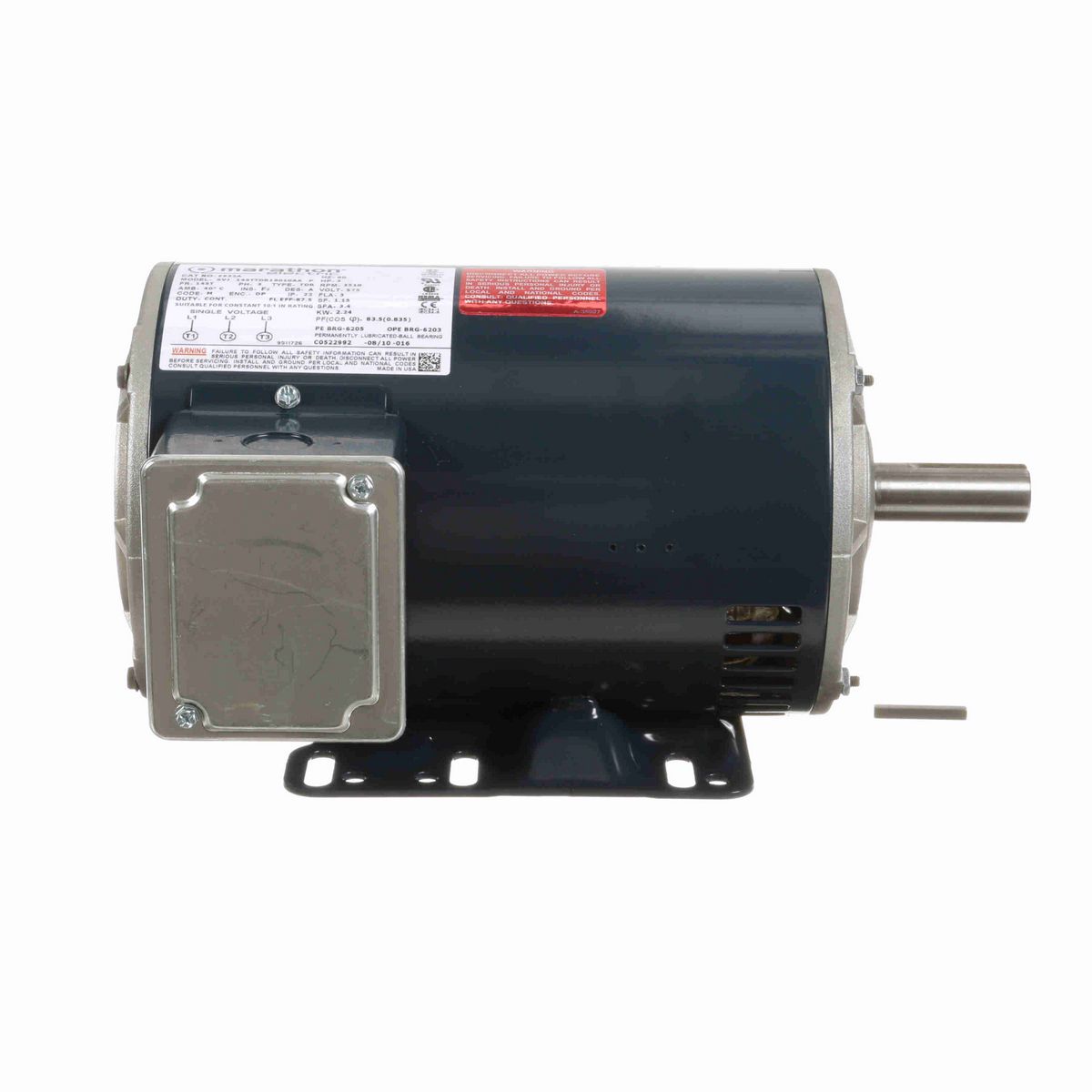 LEESON General Purpose Motor, 3 HP, 3 Ph, 60 Hz, 575 V, 3600 RPM, 145T Frame, DP - E932A