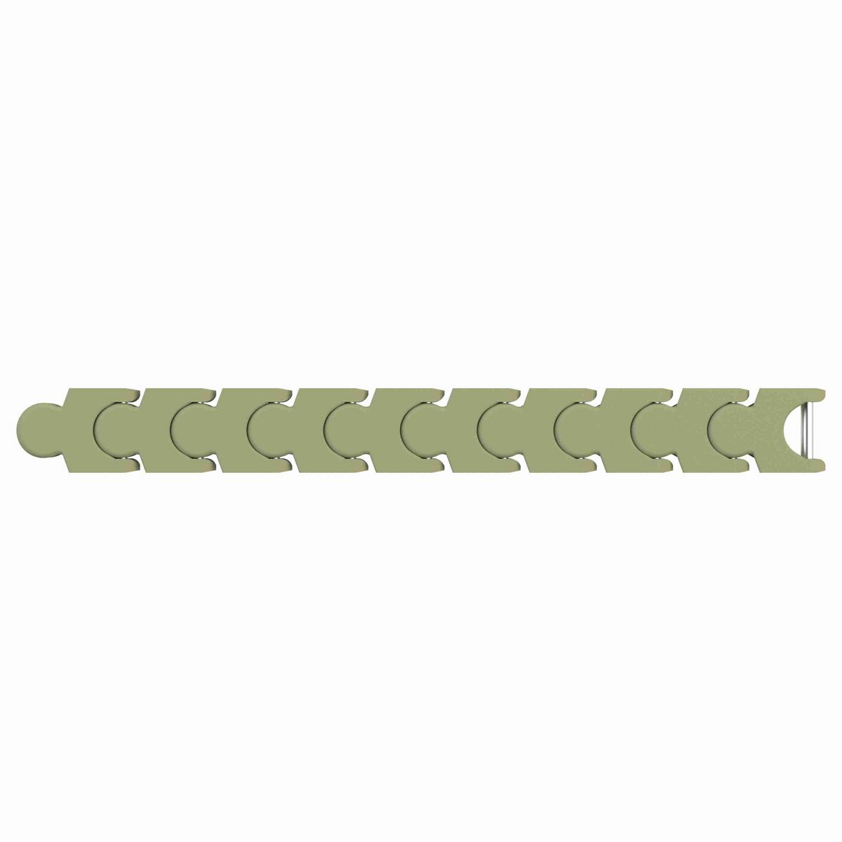 Rexnord 1700 Side-flexing Solid Top, Material: Green Abrasion Resistant Polyamide, Width: 55mm, Pitch: 50mm - 81437621
