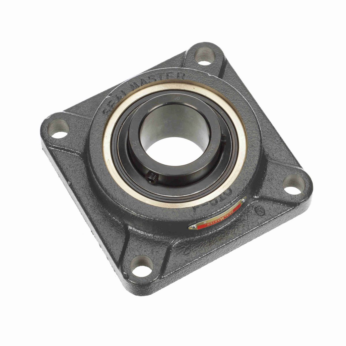 Sealmaster Mounted Cast Iron Four Bolt Flange Ball Bearing - 52100 Bearing Steel, Black Oxided - Setscrew Lock - High Temperature - ESF-32 GCS