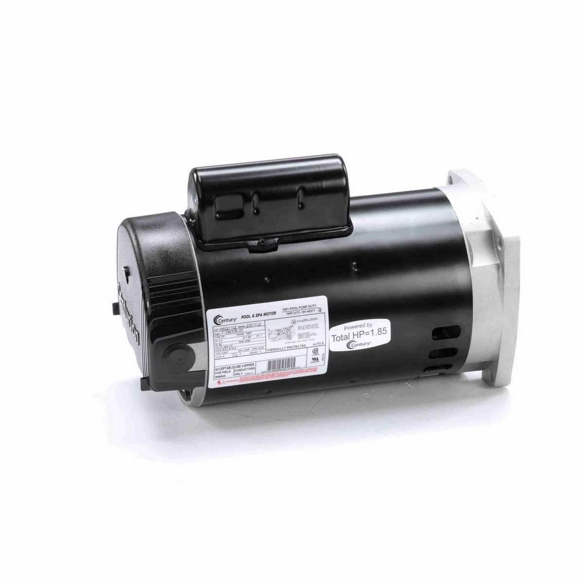 Century Pool Pump Motor, 1.0 HP, 1 Ph, 60 Hz, 230/115 V, 3600 RPM, Y56Y Frame, ODP - HSQ1102
