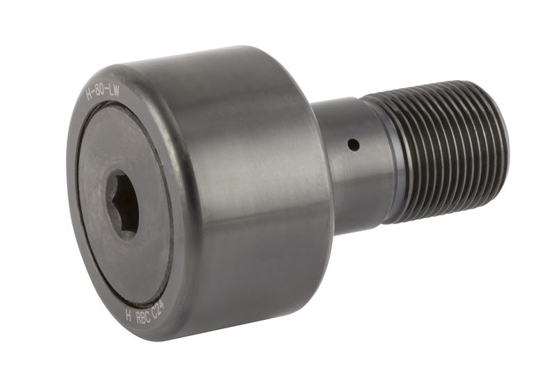 Игольчатый опорный ролик с цапфой RBC H80LW, цилиндрический, повышенной грузоподъемности, с уплотнением, с шестигранным отверстием