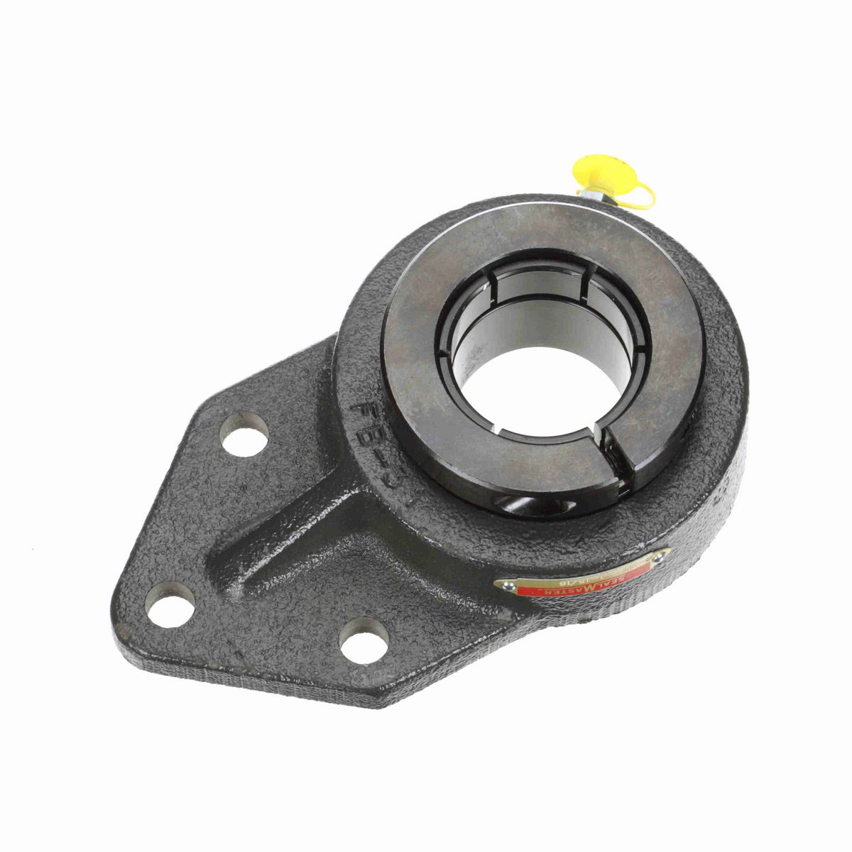 Sealmaster Mounted Cast Iron Three Bolt Flange Bracket Ball Bearing - 52100 Bearing Steel, Black Oxided - Concentric Lock - FB-31T