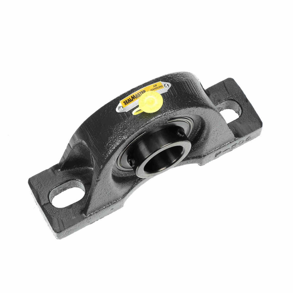 Sealmaster Mounted Cast Iron Two Bolt Pillow Block Ball Bearing - 52100 Bearing Steel, Black Oxided - Setscrew Lock - Air Handling Housing Fit, Noise Tested - SPM-23 CXU