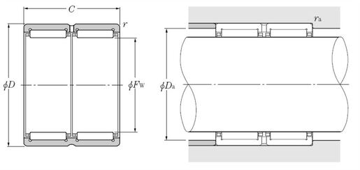 Игольчатый подшипник с массивными кольцами без внутреннего кольца NTN RNA6911R