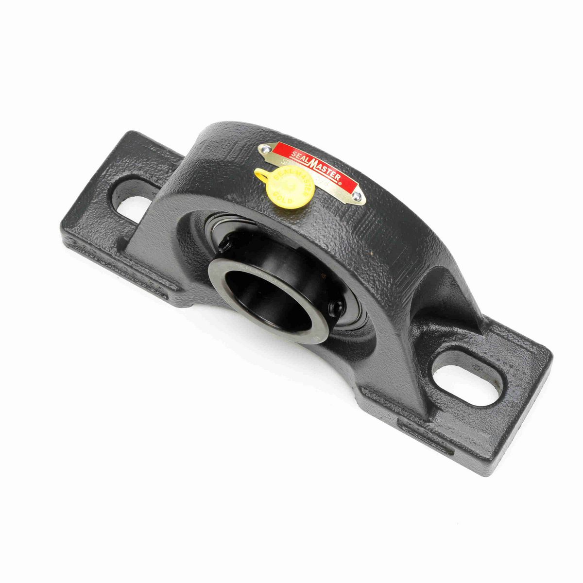 Sealmaster Mounted Cast Iron Two Bolt Pillow Block Ball Bearing - 52100 Bearing Steel, Black Oxided - Setscrew Lock - SP-26