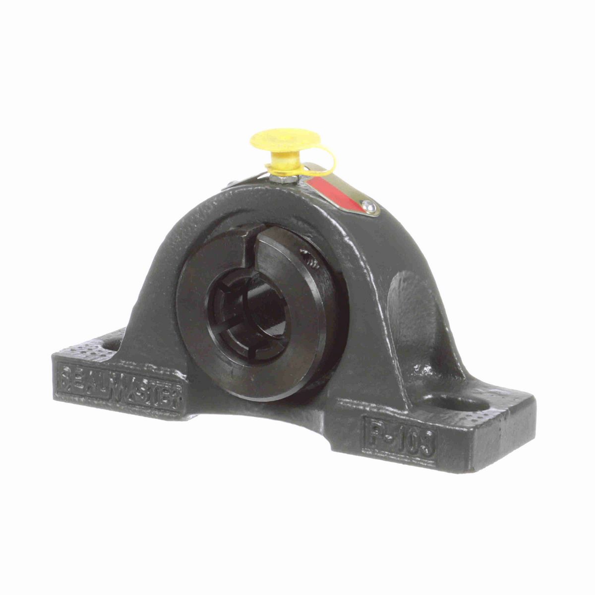 Sealmaster Mounted Cast Iron Two Bolt Pillow Block Ball Bearing - 52100 Bearing Steel, Black Oxided - Concentric Lock - NP-12T