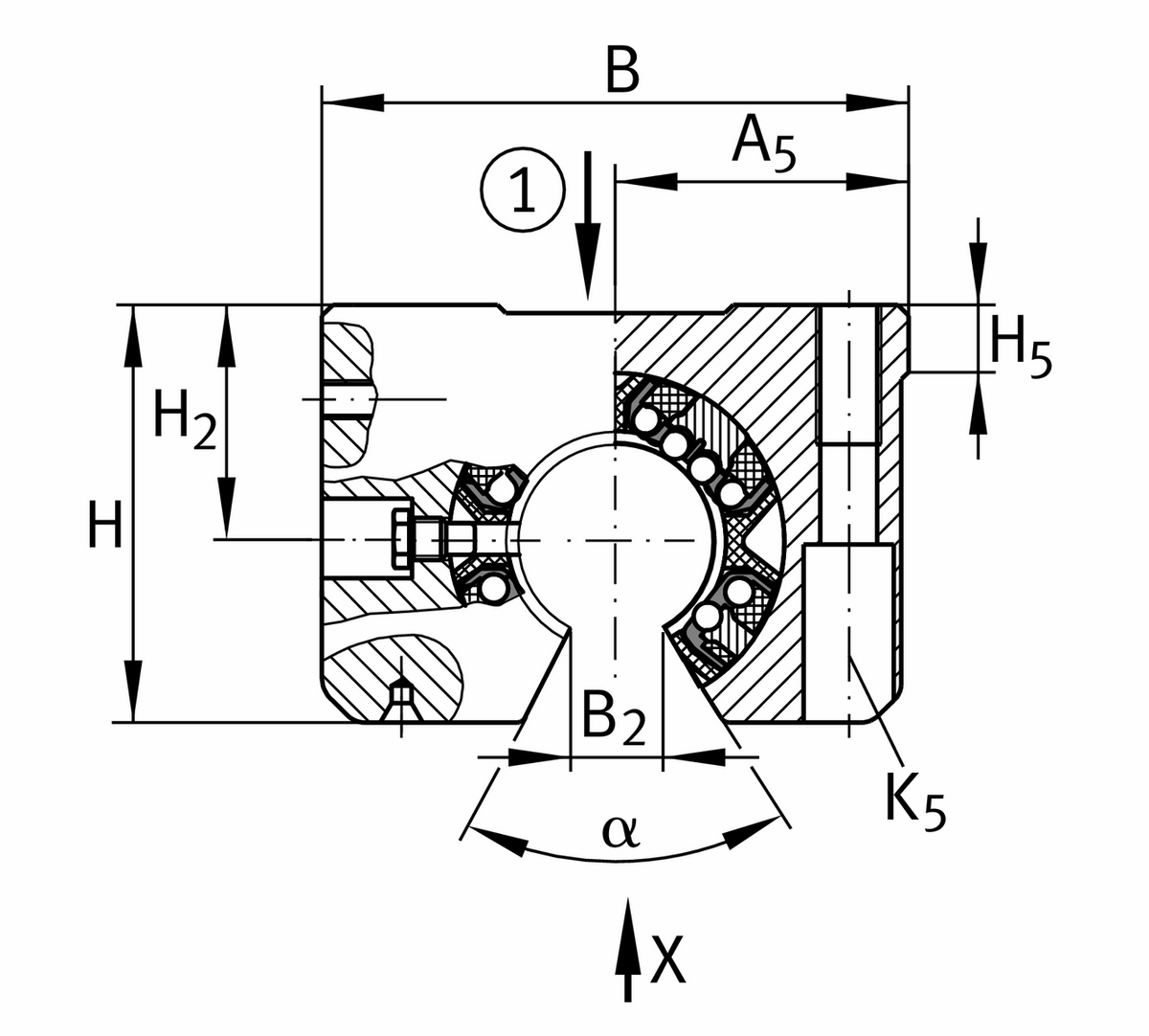 Узел с шарикоподшипником для линейного перемещения INA KGSNO16-PP-AS