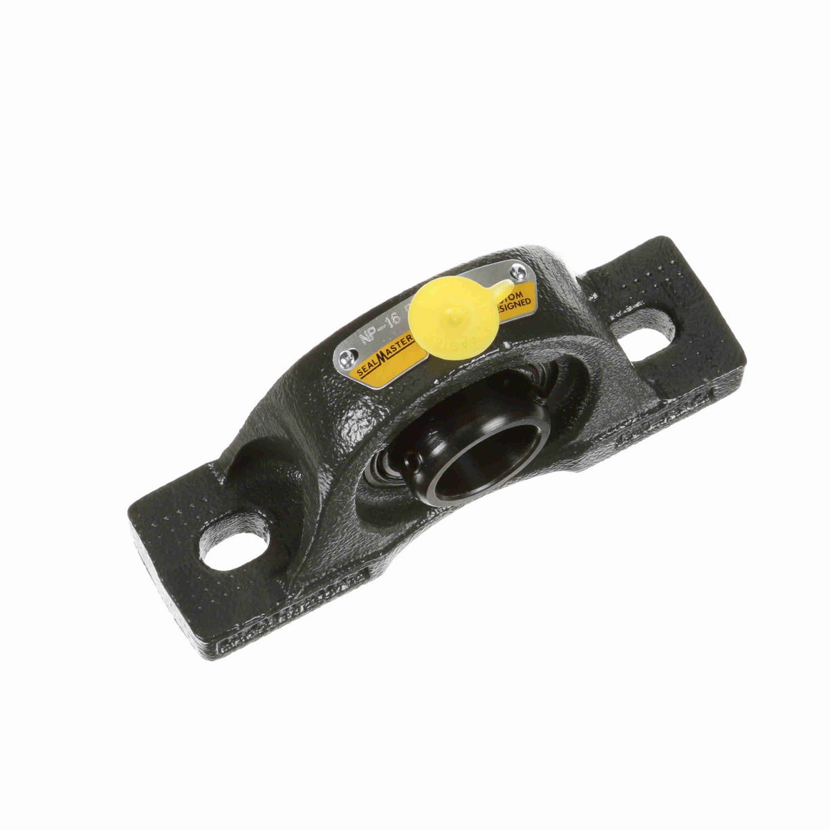 Sealmaster Mounted Cast Iron Two Bolt Pillow Block Ball Bearing - 52100 Bearing Steel, Black Oxided - Setscrew Lock - High Contamination - NP-16 DRT