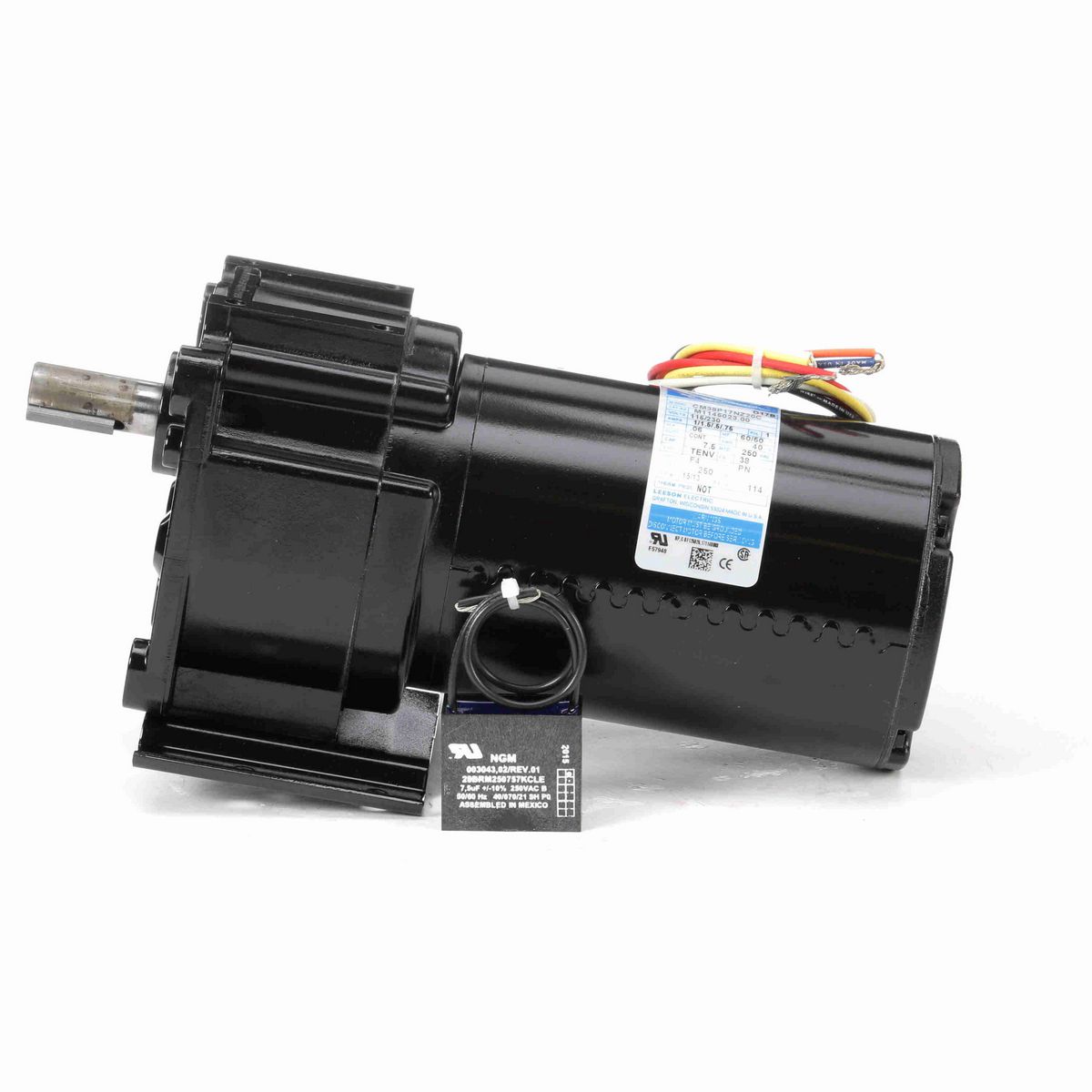 LEESON Parallel Shaft Gearmotor, 0.06 HP, 1 Ph, 60 Hz, 115 V, 15 RPM, 38 Frame, TENV - M1145023.00