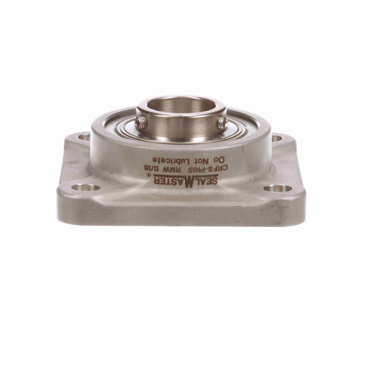 Sealmaster Mounted Stainless Steel Four Bolt Flange Ball Bearing - 52100 Bearing Steel, Phosphorus Nickel Coated - Setscrew Lock - Corrosion Resistant - Reduced Maintenance - Lubed for Life - CRFS-PN19 RMW