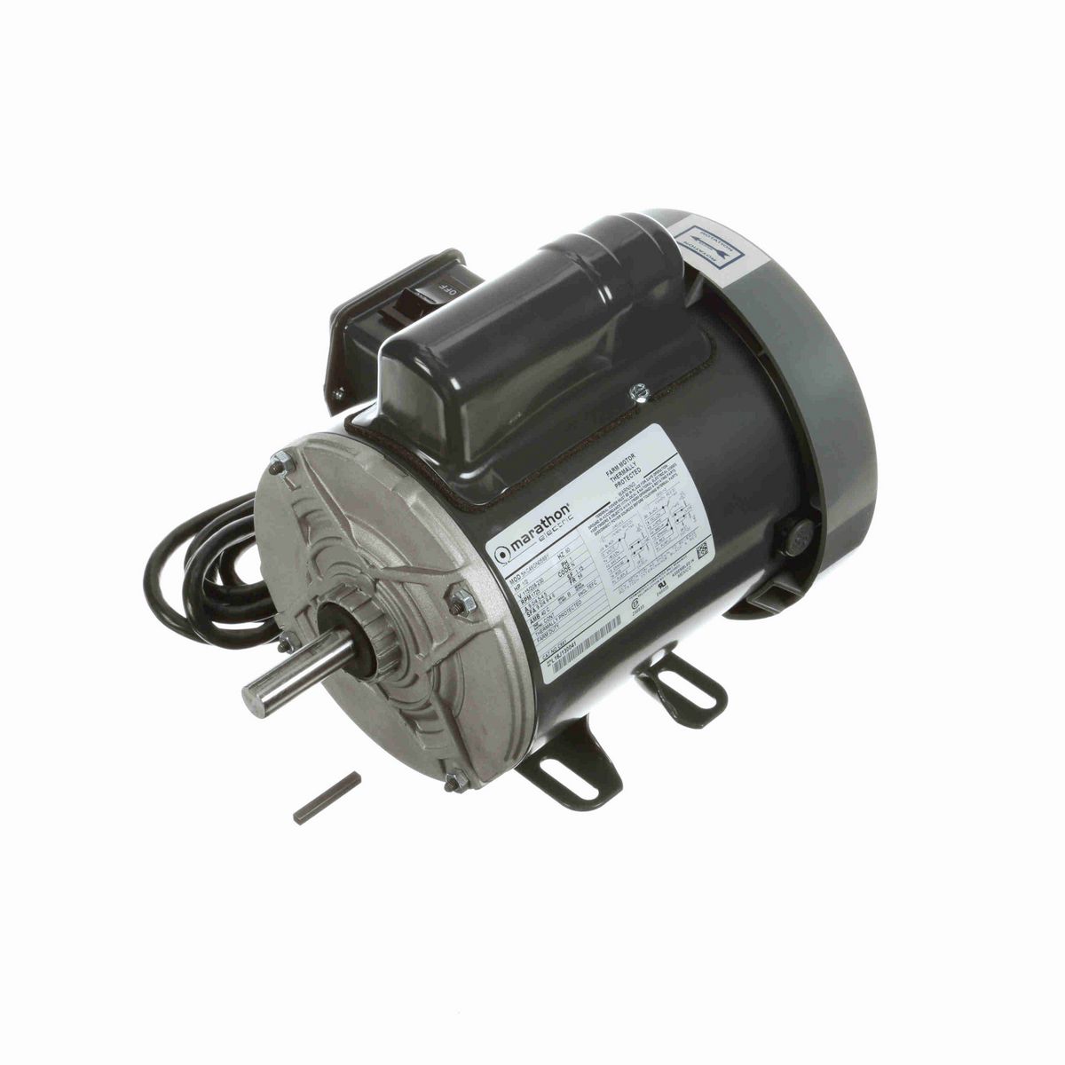LEESON General Purpose Motor, 0.50 HP, 1 Ph, 60 Hz, 115/208-230 V, 1800 RPM, 56 Frame, TEFC - C661
