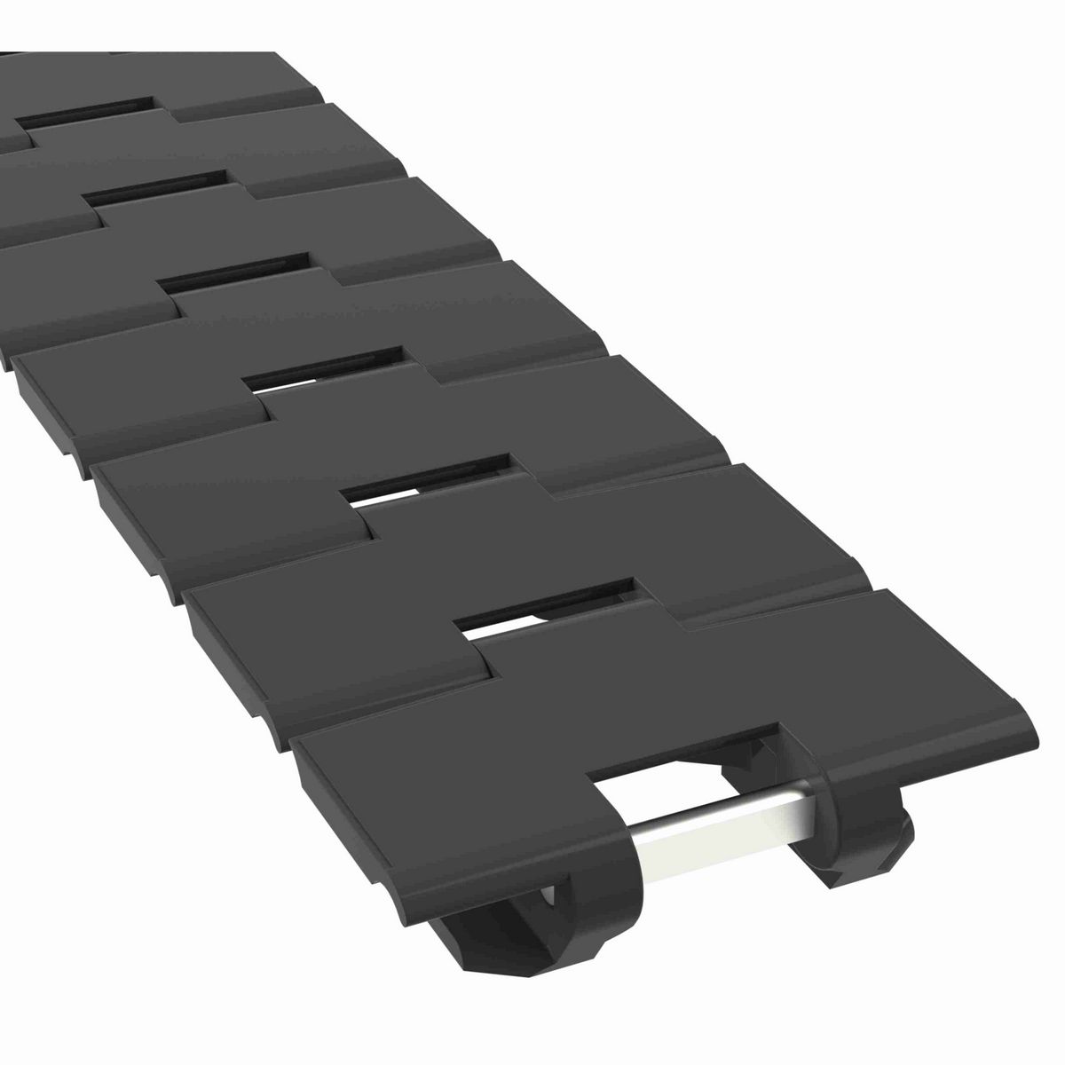 Rexnord 879TAB Side-flexing Solid Top, Material: Black Wear Resistant, Width: 3.25in, Pitch: 1.5in - 81405741