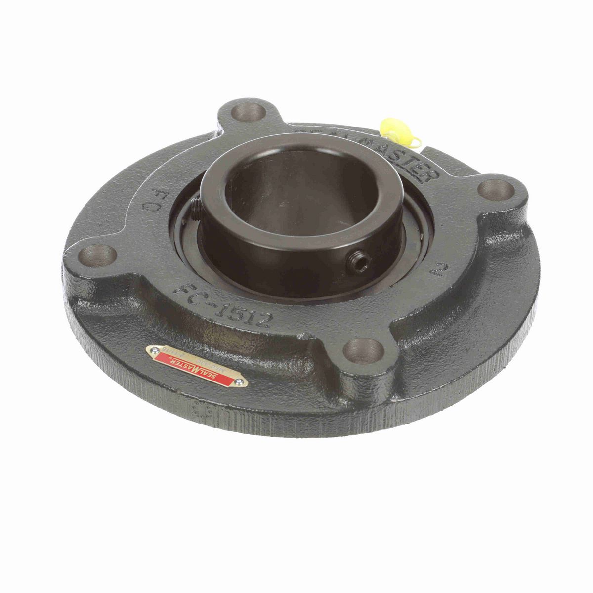 Sealmaster Mounted Cast Iron Flange Cartridge Ball Bearing - 52100 Bearing Steel, Black Oxided - Setscrew Lock - MFC-43C
