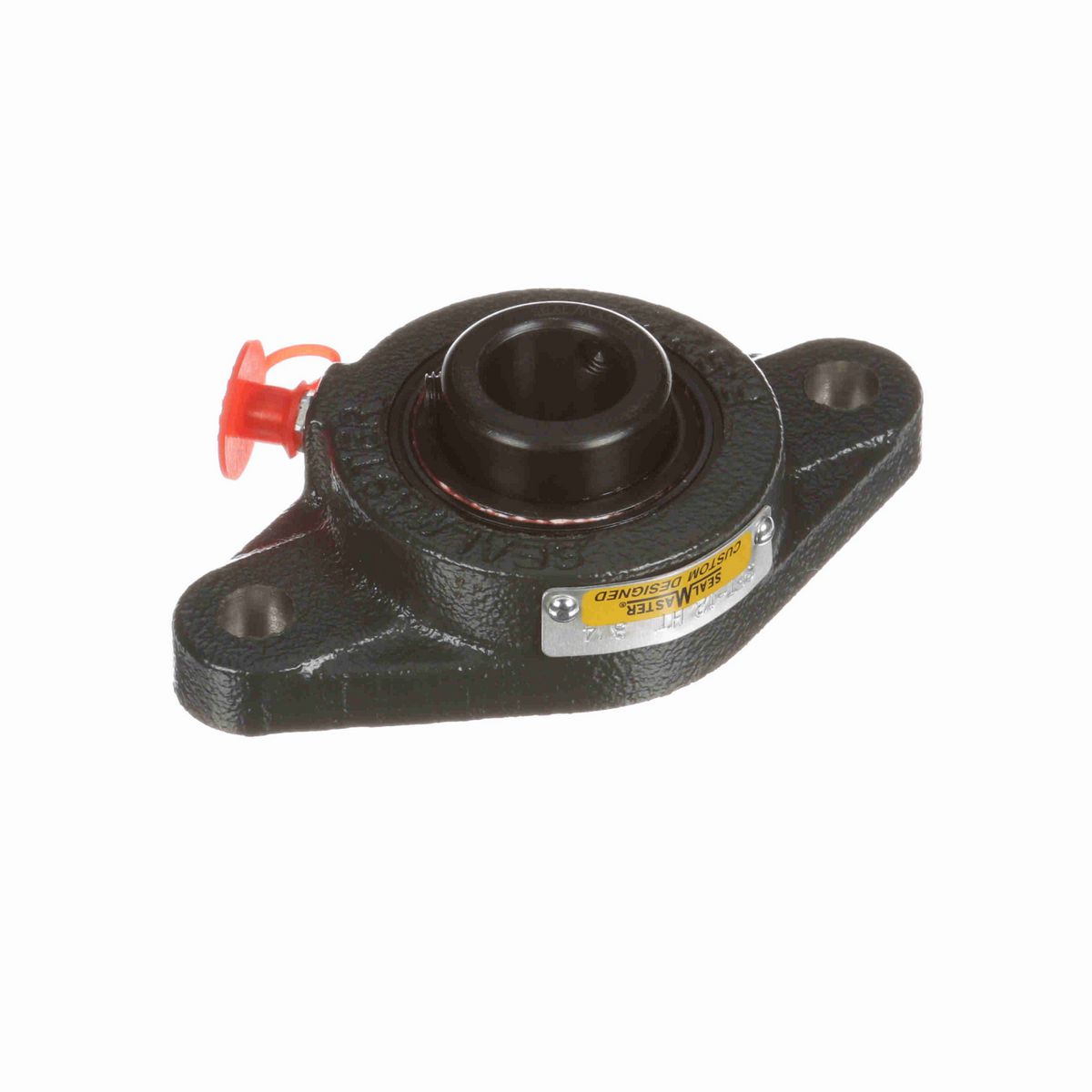 Sealmaster Mounted Cast Iron Two Bolt Flange Ball Bearing - 52100 Bearing Steel, Black Oxided - Setscrew Lock - High Temperature - SFT-12 HT
