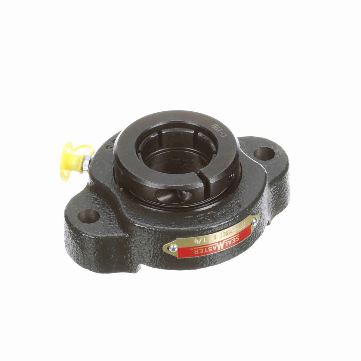 Sealmaster Mounted Cast Iron Two Bolt Flange Ball Bearing - 52100 Bearing Steel, Black Oxided - Concentric Lock - TFT-20RT