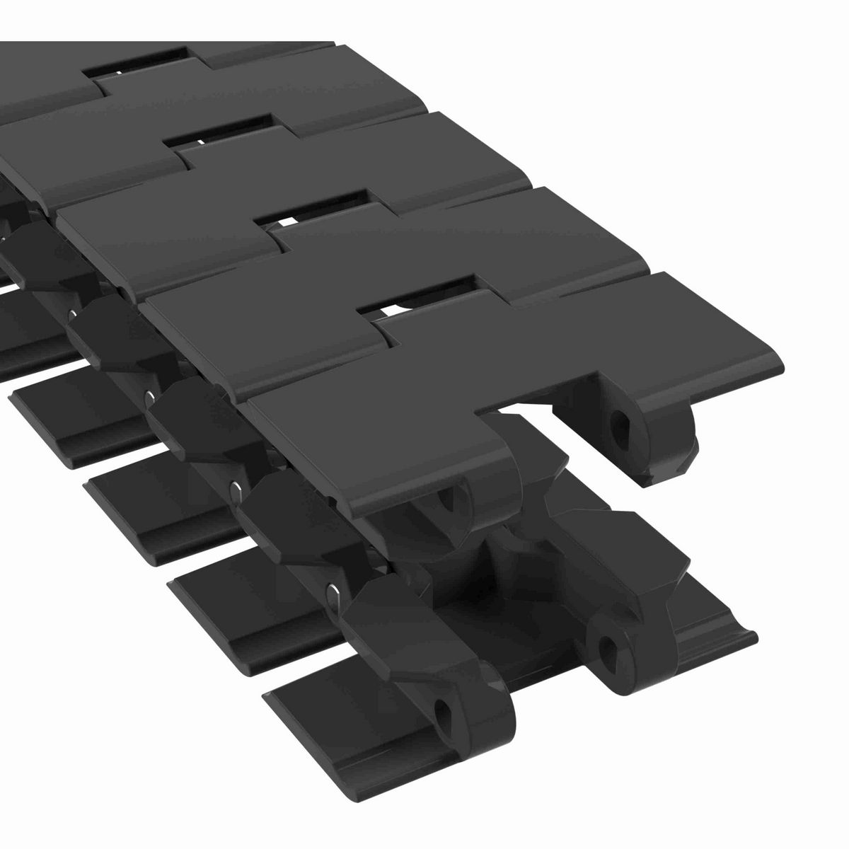 Rexnord 880TAB Side-flexing Solid Top, Material: Black Wear Resistant, Width: 3.25in, Pitch: 1.5in - 81416241