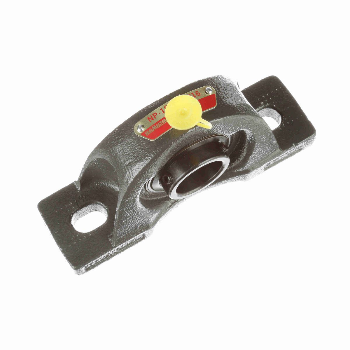 Sealmaster Mounted Cast Iron Two Bolt Pillow Block Ball Bearing - 52100 Bearing Steel, Black Oxided - Setscrew Lock - NP-19
