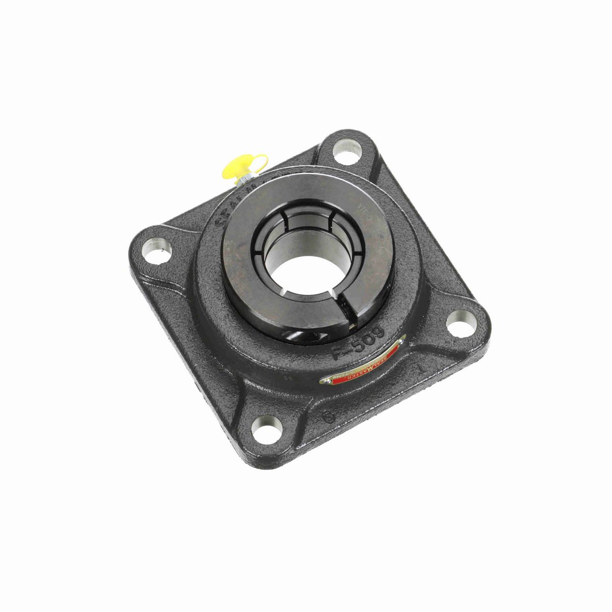 Sealmaster Mounted Cast Iron Four Bolt Flange Ball Bearing - 52100 Bearing Steel, Black Oxided - Concentric Lock - MSF-27T
