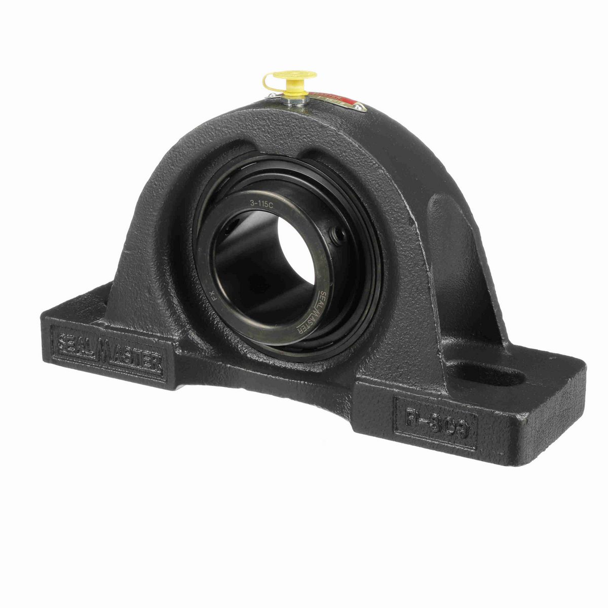Sealmaster Mounted Cast Iron Two Bolt Pillow Block Ball Bearing - 52100 Bearing Steel, Black Oxided - Setscrew Lock - MP-31C