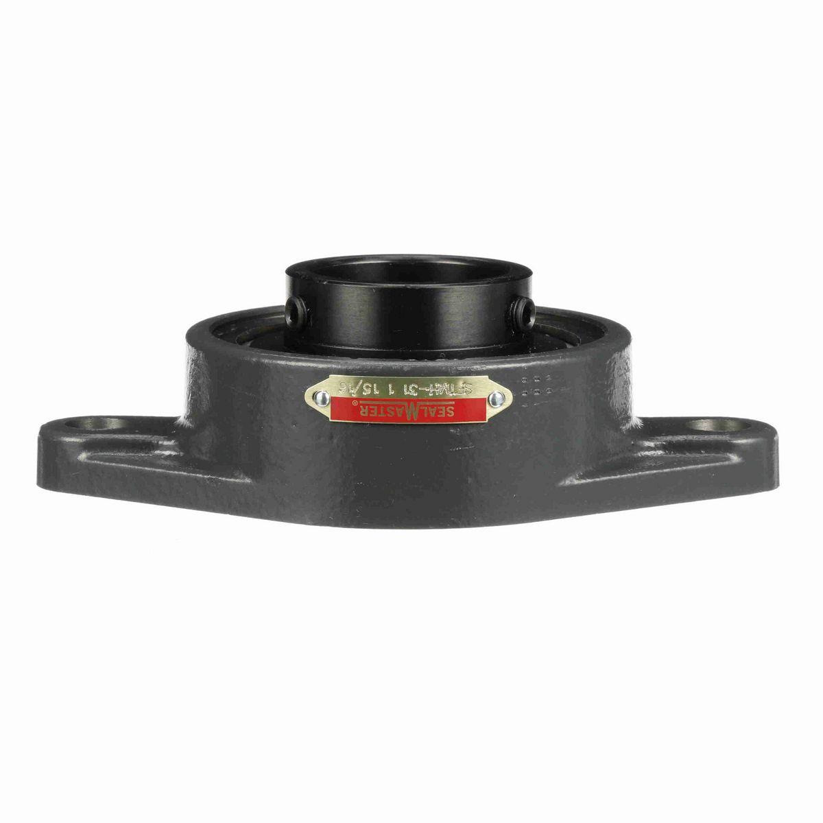 Sealmaster Mounted Cast Iron Two Bolt Flange Ball Bearing - 52100 Bearing Steel, Black Oxided - Setscrew Lock - SFTMH-31