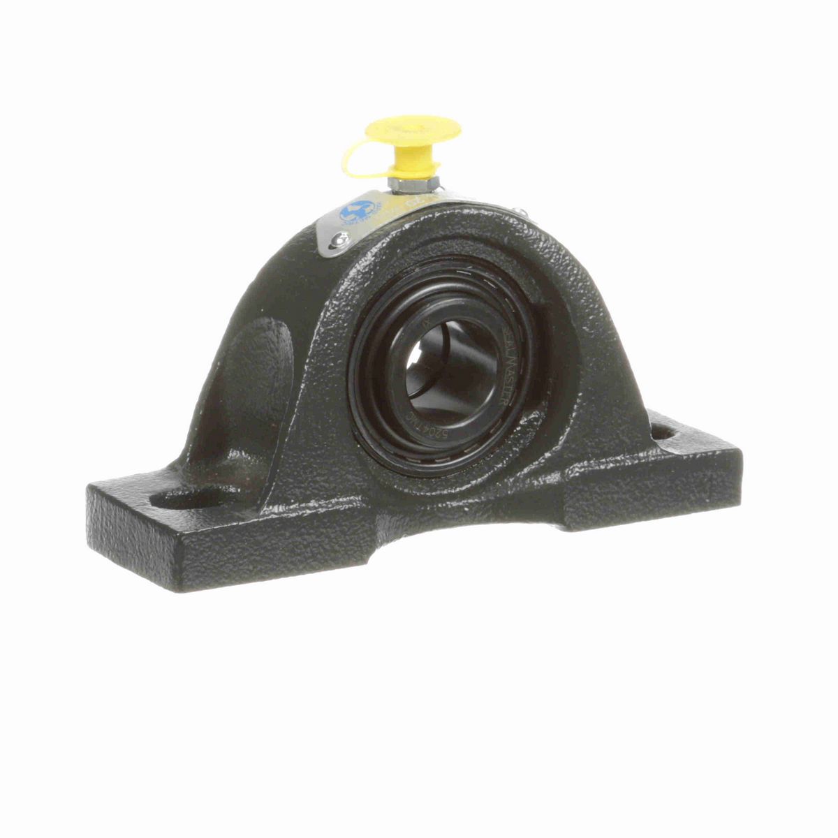 Sealmaster Mounted Cast Iron Two Bolt Pillow Block Ball Bearing - 52100 Bearing Steel, Black Oxided - Concentric Lock - NP-204TMC