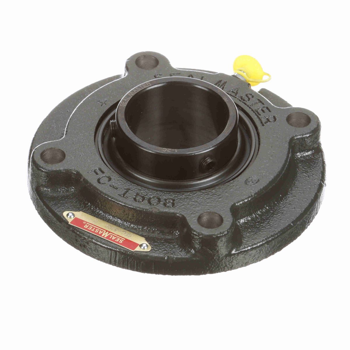 Sealmaster Mounted Cast Iron Flange Cartridge Ball Bearing - 52100 Bearing Steel, Black Oxided - Setscrew Lock - SFC-32RC