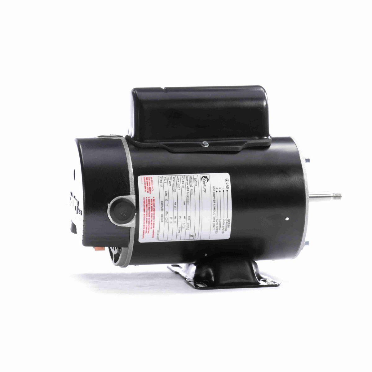 Century Pool Pump Motor, 1.0/.125 HP, 1 Ph, 60 Hz, 115 V, 3600 RPM, 48Y Frame, DP - BN37V1
