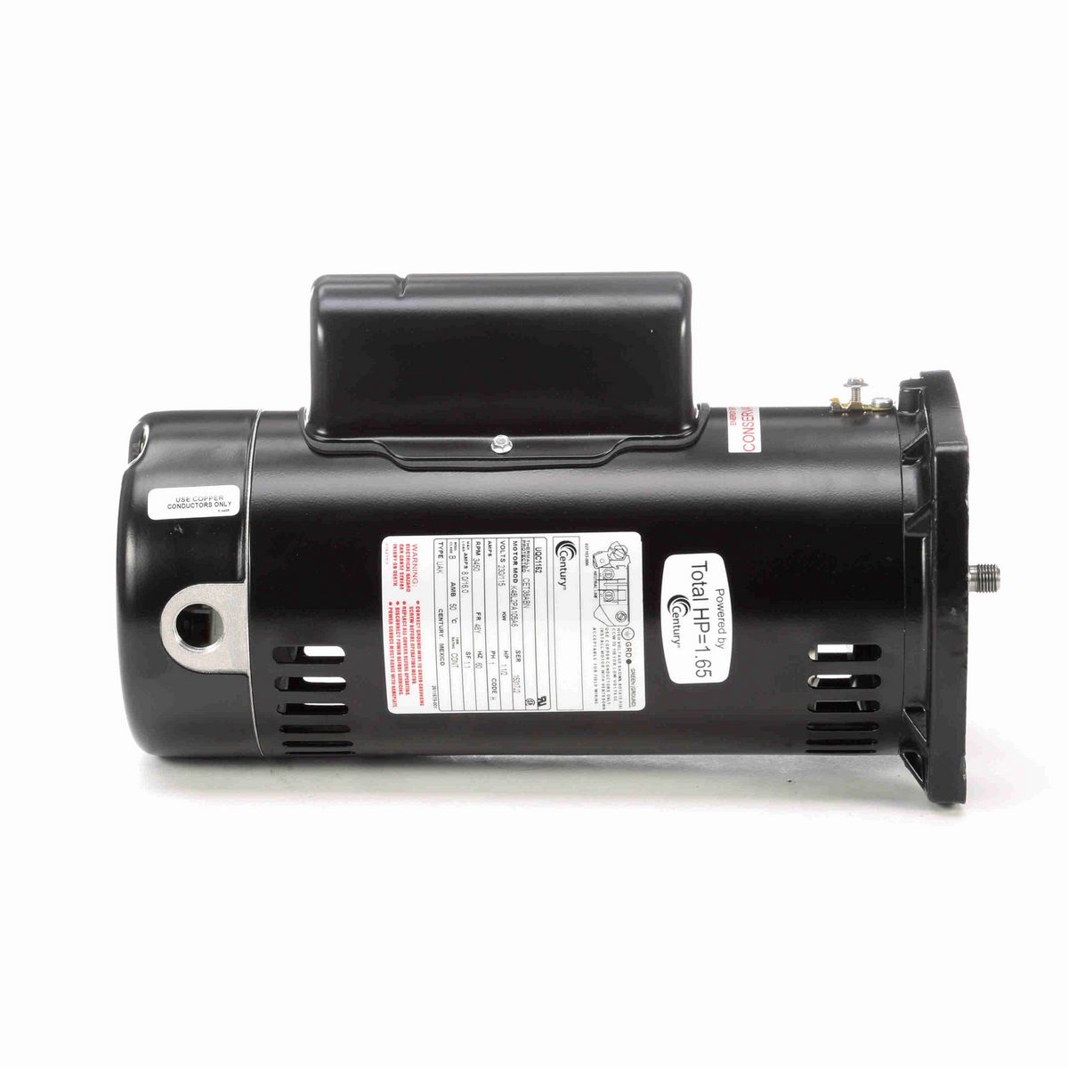 Century Pool Pump Motor, 1 1/2 HP, 1 Ph, 60 Hz, 230/115 V, 3600 RPM, 48Y Frame, ODP - UQC1152
