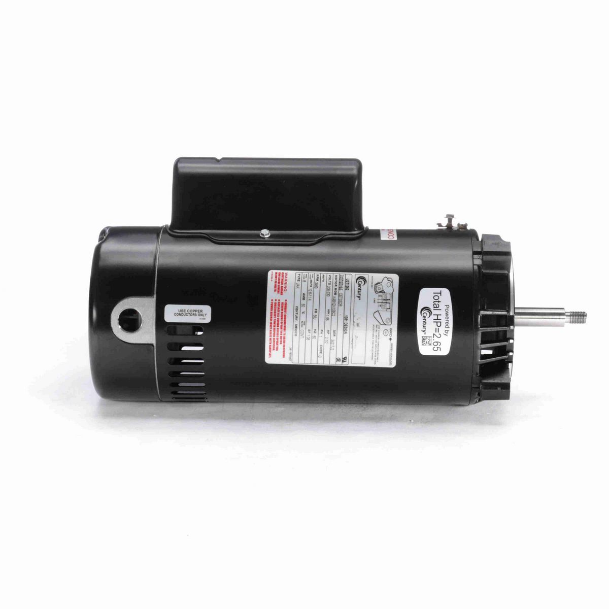 Century Pool Pump Motor, 2 1/2 HP, 1 Ph, 60 Hz, 208-230 V, 3600 RPM, 56J Frame, ODP - UST1252