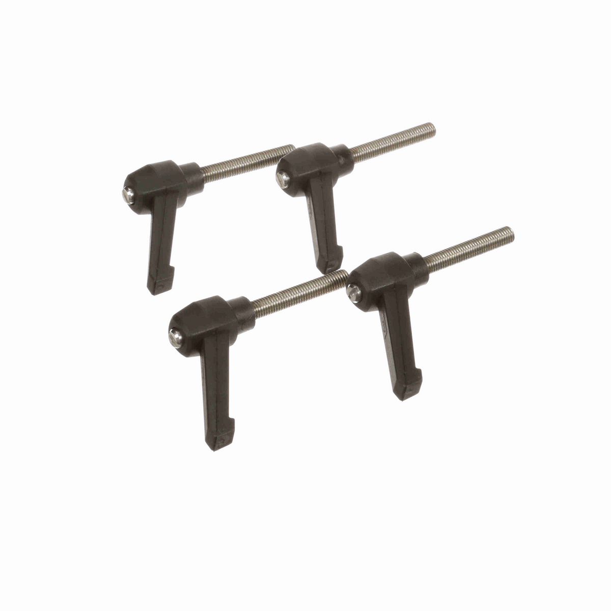 System Plast Ratchet Handle (Male); Thread: M8 x 1.28, Handle Length: 2.16-in Stud Length: 1.97-in, Color: Black - RH-20-BK-MSM8-50