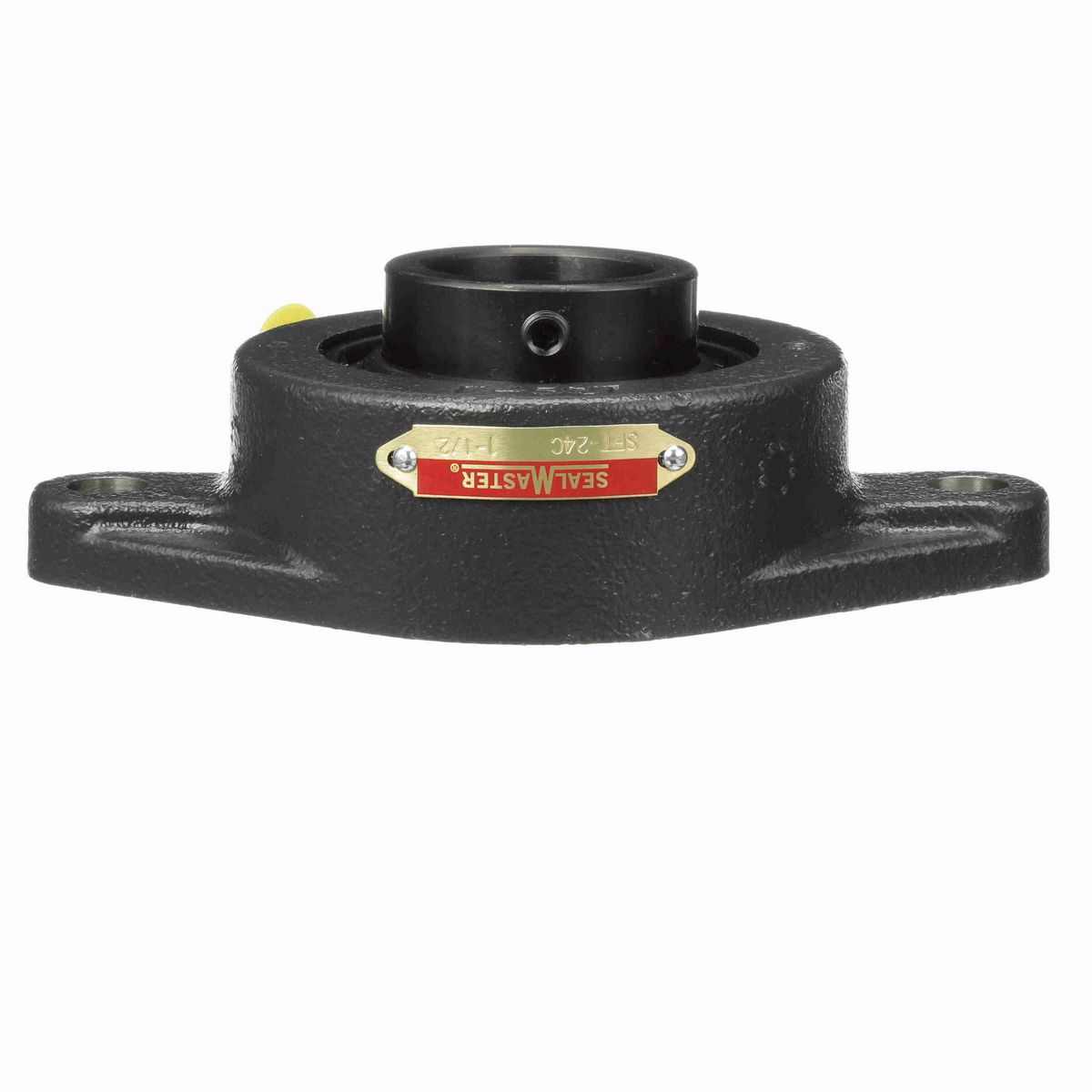 Sealmaster Mounted Cast Iron Two Bolt Flange Ball Bearing - 52100 Bearing Steel, Black Oxided - Setscrew Lock - SFT-24C
