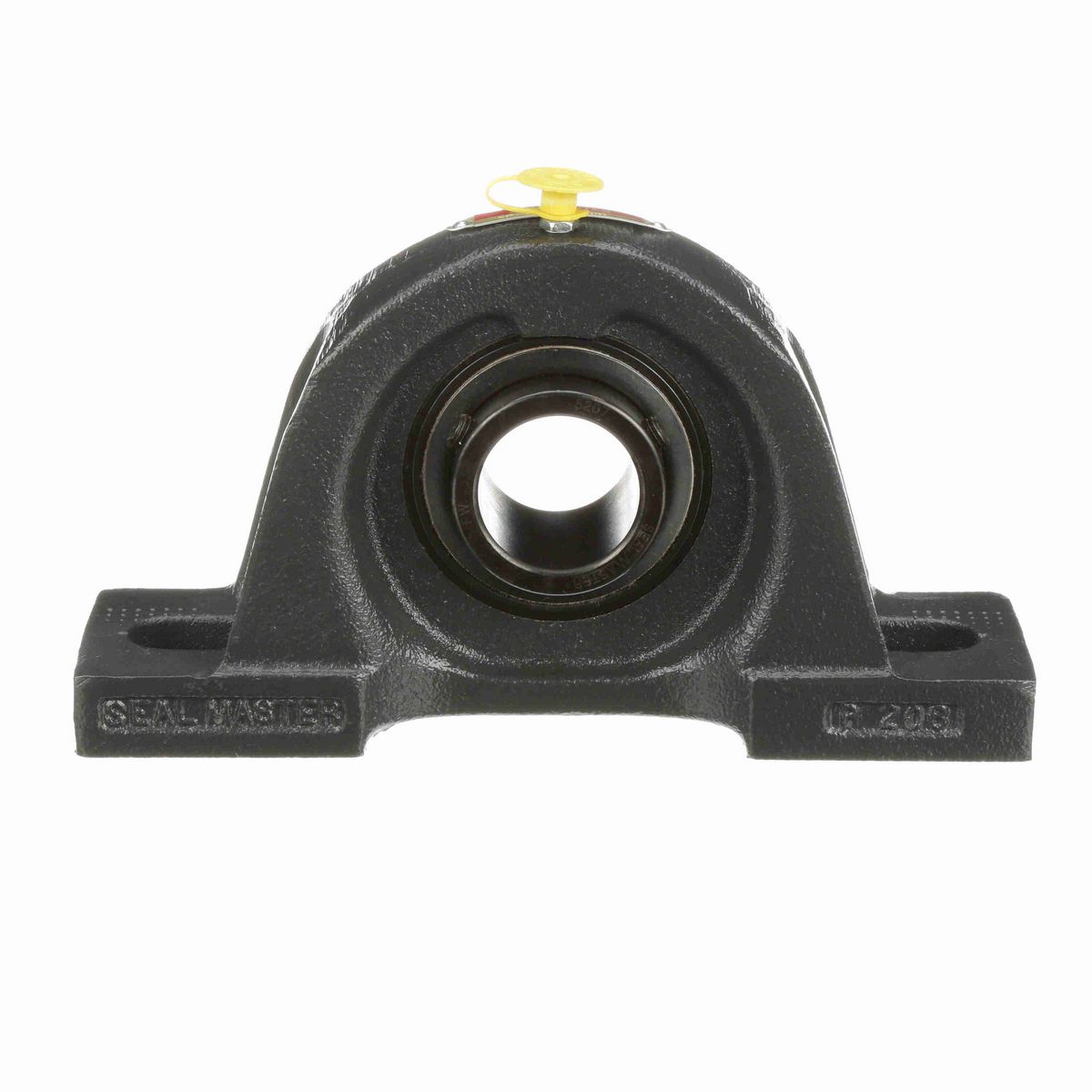 Sealmaster Mounted Cast Iron Two Bolt Pillow Block Ball Bearing - 52100 Bearing Steel, Black Oxided - Setscrew Lock - SP-207