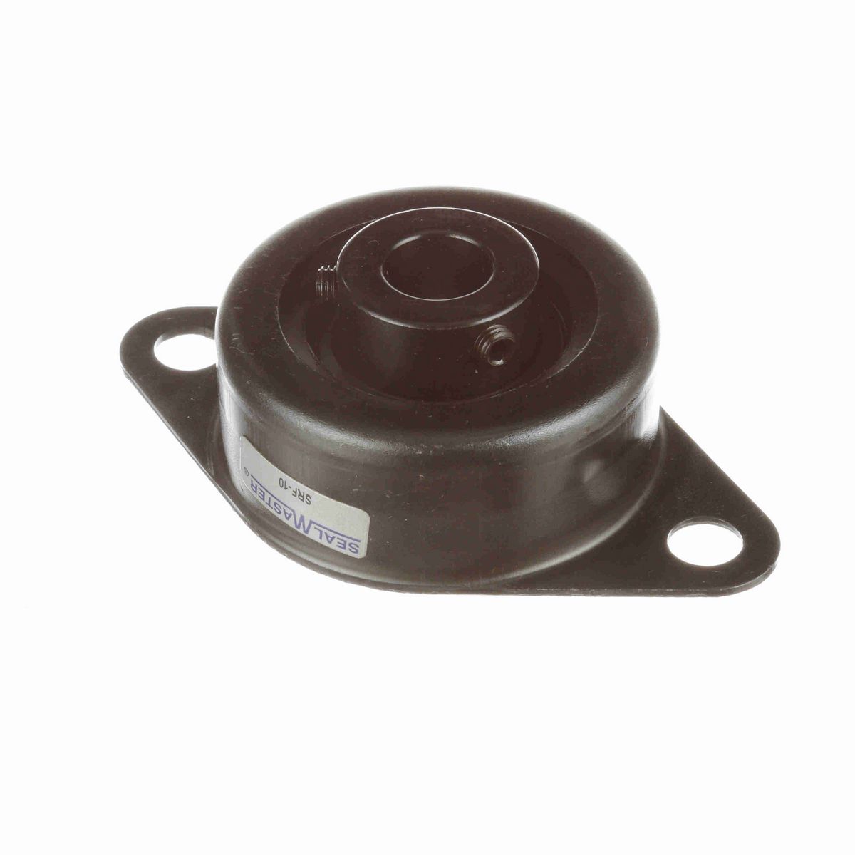 Sealmaster Mounted Stamped Steel Two Bolt Flange Ball Bearing - 52100 Bearing Steel, Black Oxided - Setscrew Lock - SRF-10