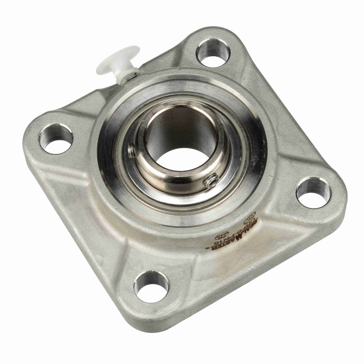 Sealmaster Mounted Stainless Steel Four Bolt Flange Ball Bearing - 52100 Bearing Steel, Phosphorus Nickel Coated - Setscrew Lock - Corrosion Resistant - CRFS-PN16
