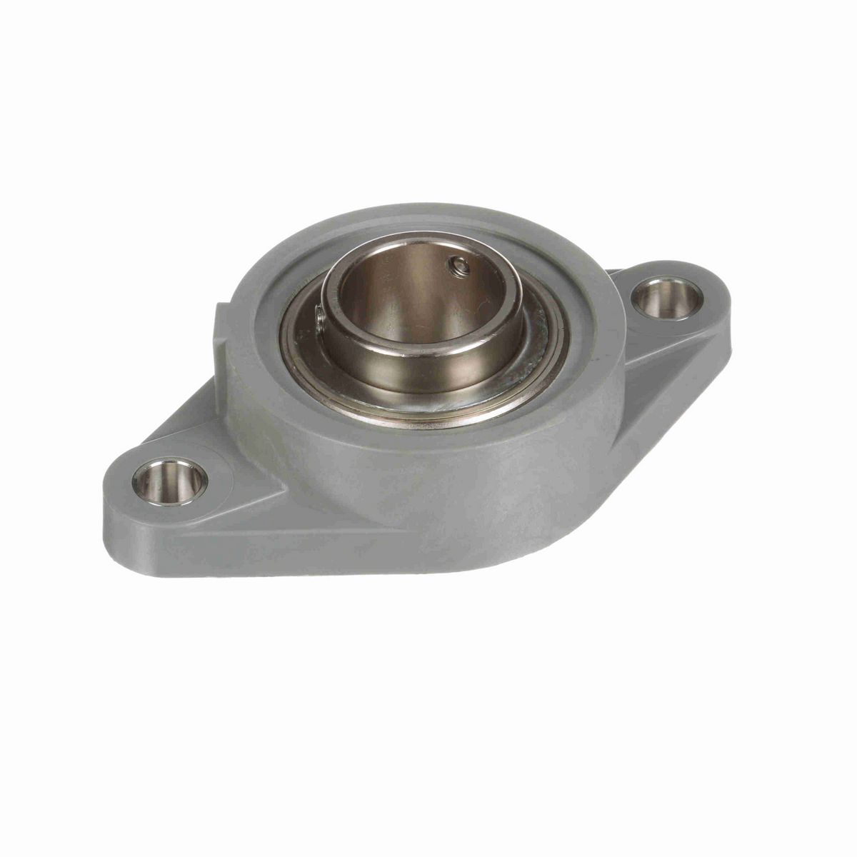 Sealmaster Mounted Composite Two Bolt Flange Ball Bearing - 52100 Bearing Steel, Phosphorus Nickel Coated - Setscrew Lock - Corrosion Resistant - Reduced Maintenance - Lubed for Life - CRFTC-PN20R RMW