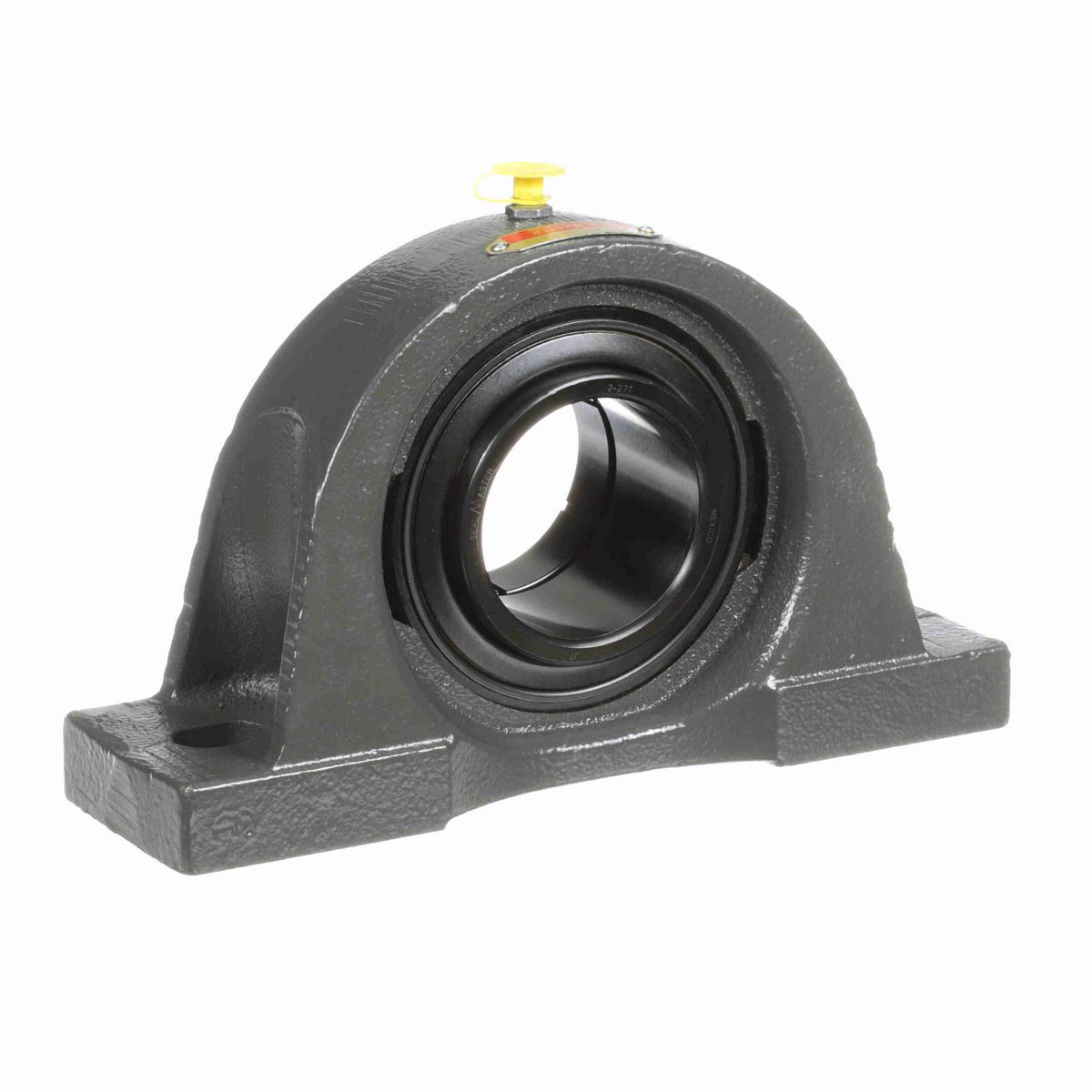 Sealmaster Mounted Cast Iron Two Bolt Pillow Block Ball Bearing - 52100 Bearing Steel, Black Oxided - Concentric Lock - NP-39T