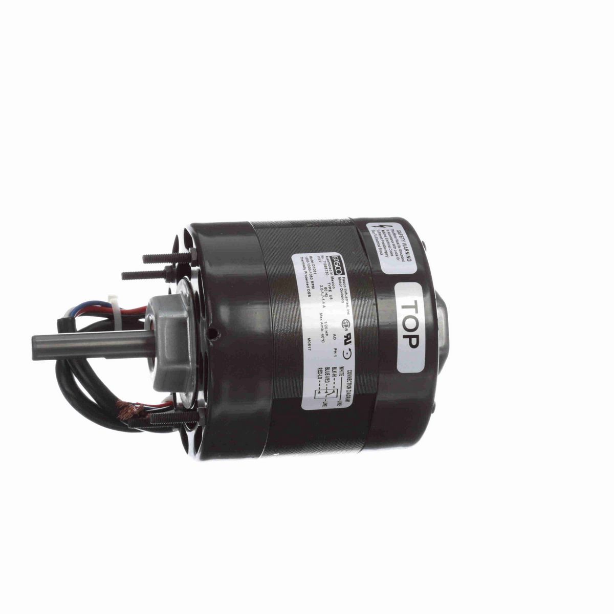 FASCO OEM Replacement Motor, 1/20 HP, 1 Ph, 60 Hz, 115 V, 1550-1300-1050 RPM, 3 Speed, 4.4" Diameter, OAO - D1061