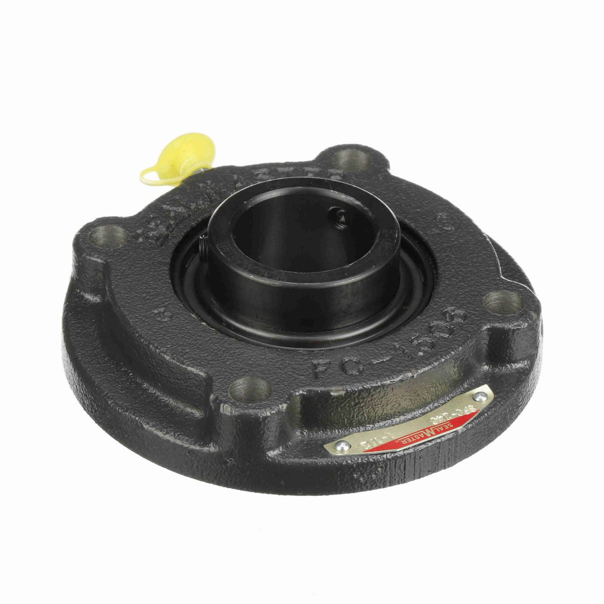 Sealmaster Mounted Cast Iron Flange Cartridge Ball Bearing - 52100 Bearing Steel, Black Oxided - Setscrew Lock - SFC-24C