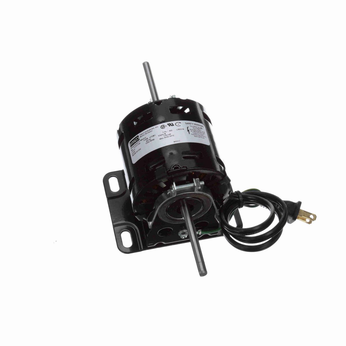 FASCO OEM Replacement Motor, 1/50 HP, 1 Ph, 60 Hz, 115 V, 1550 RPM, 1 Speed, 3.3" Diameter, OAO - D1104