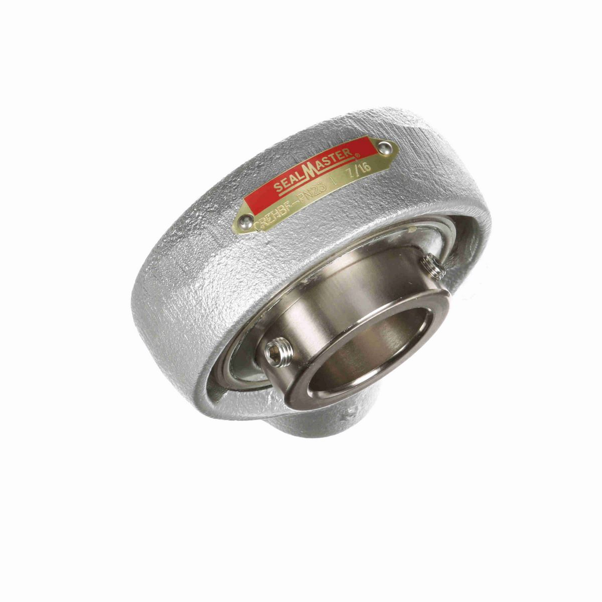 Sealmaster Mounted Flouropolymer Coated Cast Iron Hanger Unit Ball Bearing - 52100 Bearing Steel, Phosphorus Nickel Coated - Setscrew Lock - Corrosion Resistant - CREHBF-PN23