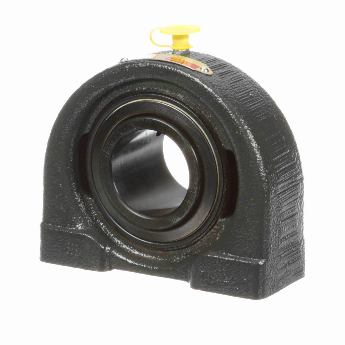 Sealmaster Mounted Cast Iron Tapped Base Pillow Block Ball Bearing - 52100 Bearing Steel, Black Oxided - Setscrew Lock - TB-208