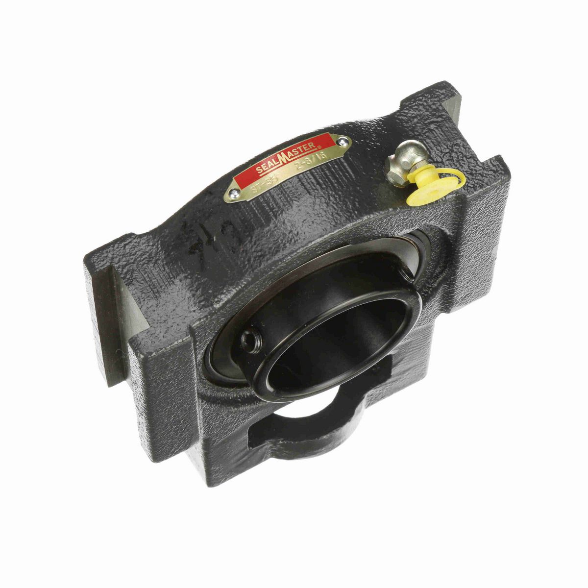 Sealmaster Mounted Cast Iron Wide Slot Take Up Ball Bearing - 52100 Bearing Steel, Black Oxided - Setscrew Lock - ST-35