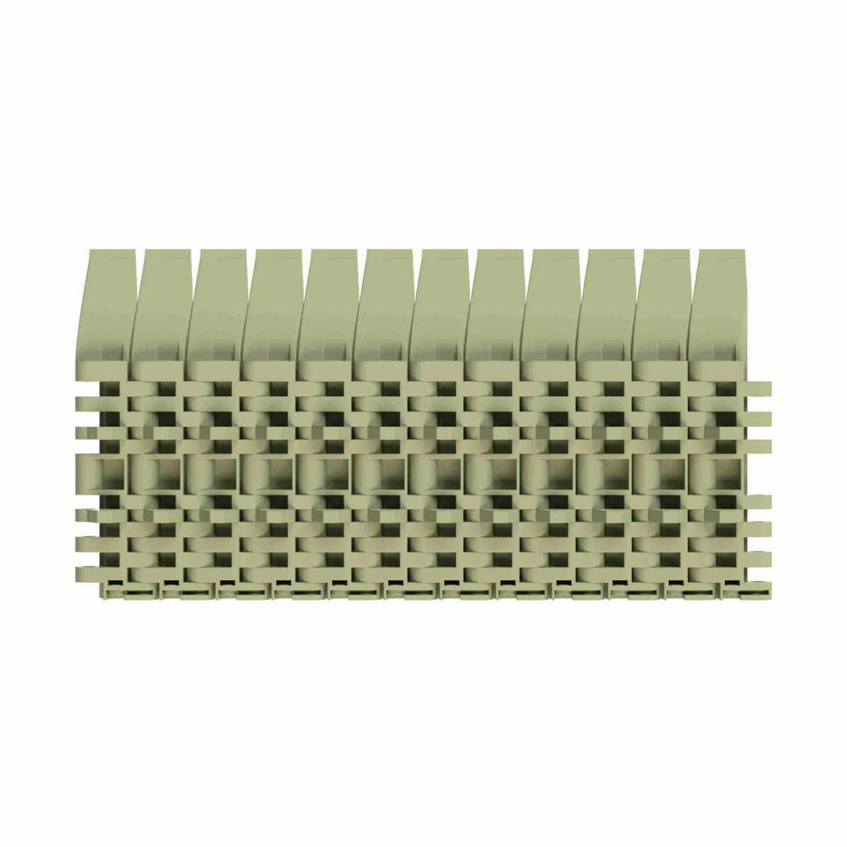 Rexnord 7705DTS Straight Running DTS®, Material: Green Abrasion Resistant Polyamide, Width: 4.5in, Pitch: 1in - 81426371