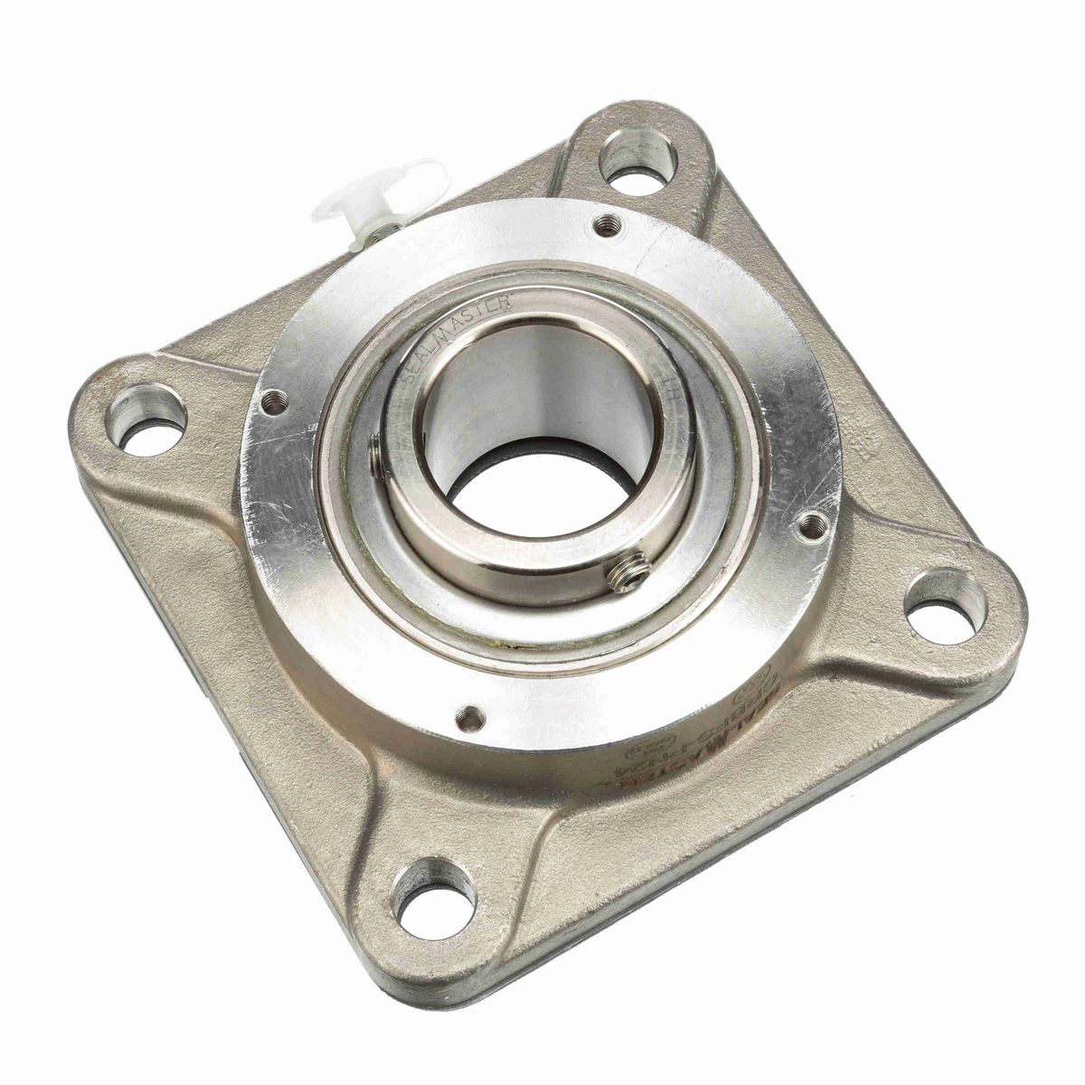 Sealmaster Mounted Stainless Steel Four Bolt Flange Ball Bearing - 52100 Bearing Steel, Phosphorus Nickel Coated - Setscrew Lock - Corrosion Resistant - CRBFS-PN35