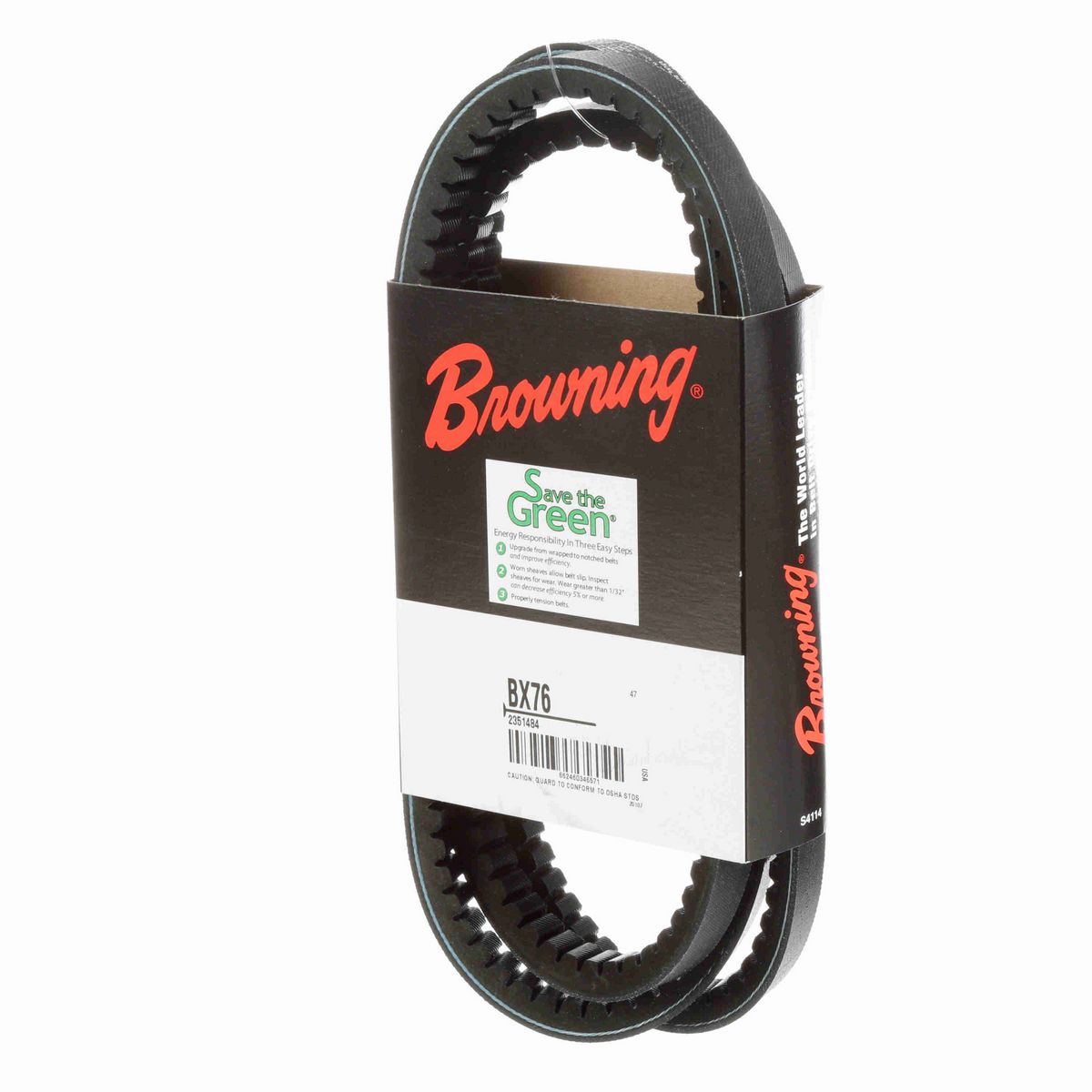 Browning EPDM Notched Belt 98% Efficient - BX76