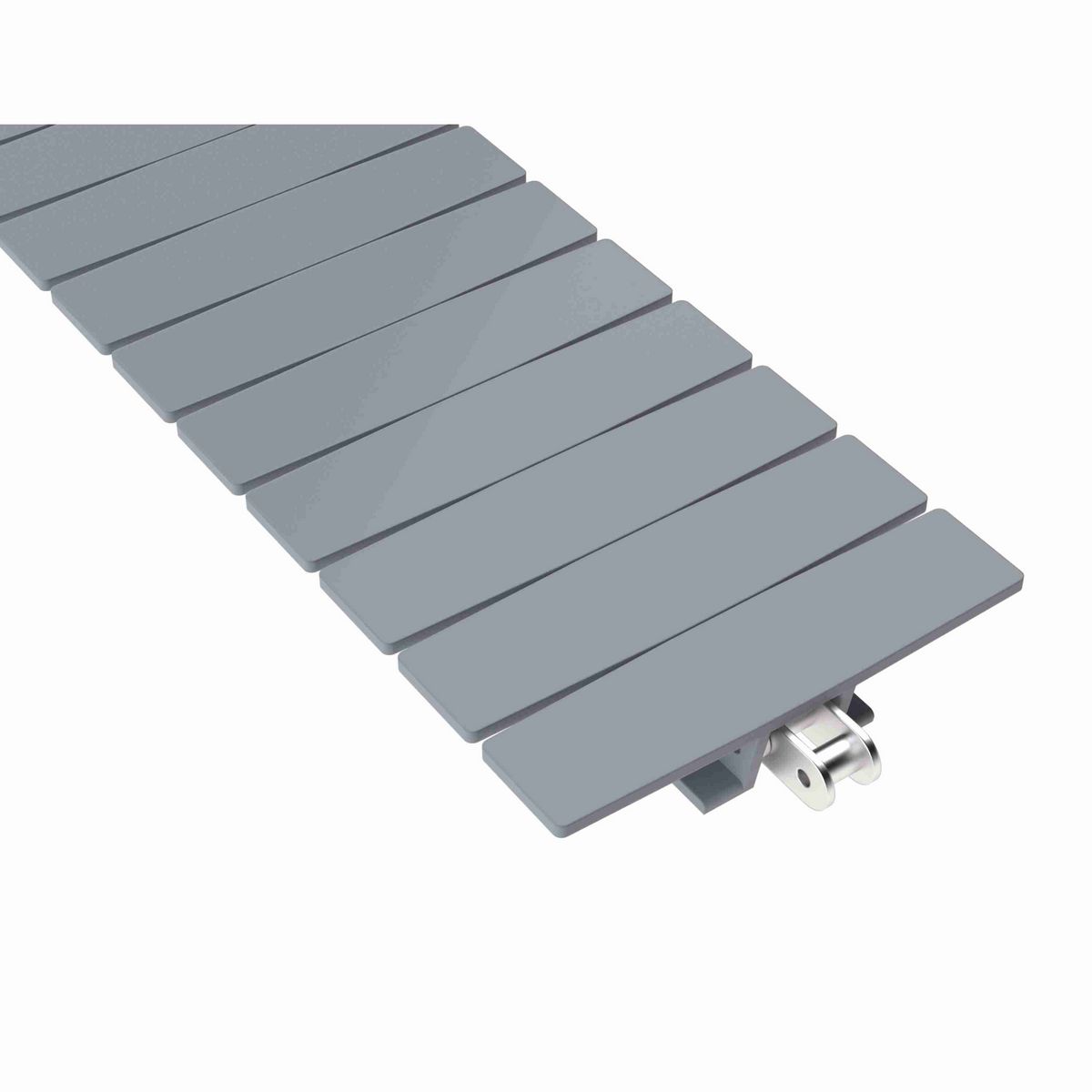 Rexnord 1873TAB Side-flexing Solid Top, Material: Silver Platinum Series, Width: 6in, Pitch: 1.5in - 81430844